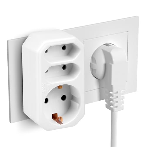 Aipsdo Mehrfachsteckdose 3-Fach Steckdosenadapter,Steckdosen Adapter mit Kindersicherung Doppelstecker 3680W Zwischenstecker für Büro, Heim oder Reise, 2 Euro+1 Schuko Steckdose Kindersicherung,Weiß Aipsdo Mehrfachsteckdose 3-Fach Steckdosenadapter,Steckdosen Adapter mit Kindersicherung Doppelstecker 3680W Zwischenstecker für Büro, Heim oder Reise, 2 Euro+1 Schuko Steckdose Kindersicherung,Weiß von Aipsdo