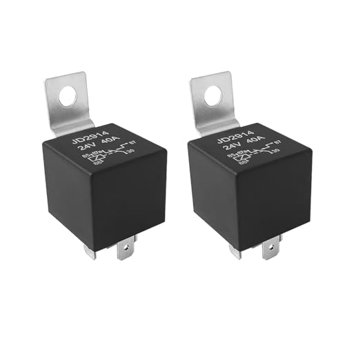 Aiqeer 2 Stück 5 Polig Auto Relais, 24V 40A SPDT KFZ Relais (Schwarz) von Aiqeer