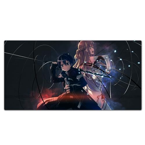 Anime Mauspad - Sword Art Online erweitertes großes Mauspad,Gummibasis Home Office Tastaturpad,ZW-DJ14,100cmx50cmx3mm von AirBnk