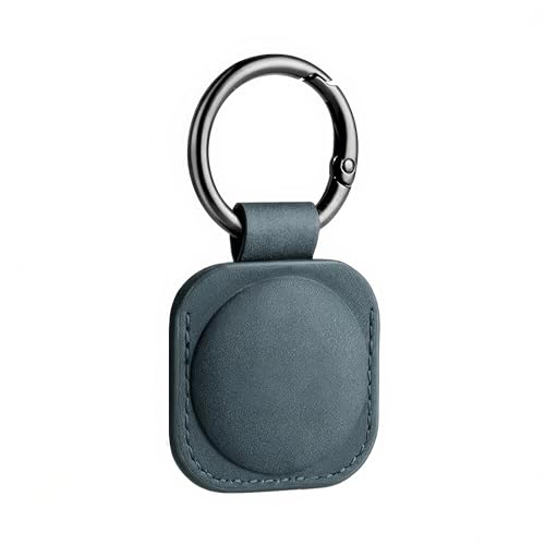 AirGear® OneTag - AirTag Schlüsselanhänger Soft-Touch Leder, Anhänger aus Leder, Case, Hülle kompatibel mit Apple AirTag - extra Kratzfest (Dark Blue) von AirGear