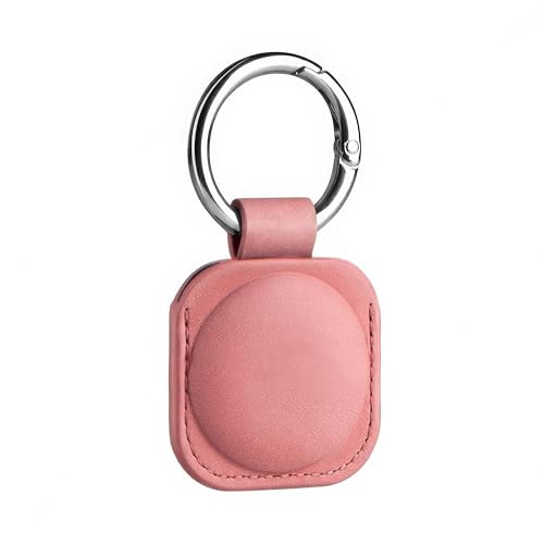 AirGear® OneTag - AirTag Schlüsselanhänger Soft-Touch Leder, Anhänger aus Leder, Case, Hülle kompatibel mit Apple AirTag - extra Kratzfest (Pink) von AirGear
