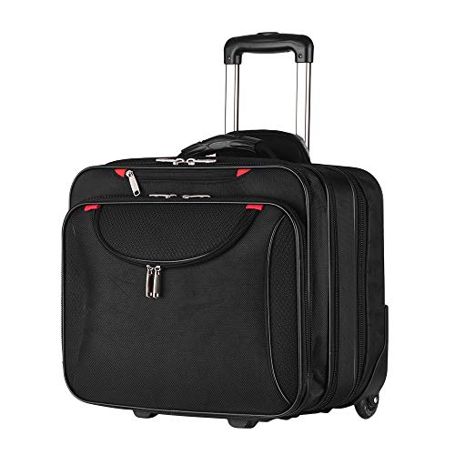 AirTraveler Rolling Aktentasche Rolling Laptop Tasche Computer Case mit Rollen Spinner Mobile Büro Carry On Gepäck für 14,1 Zoll Business Notebook für Damen und Herren von AirTraveler