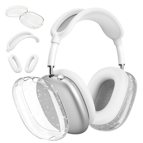 Aircawin Schutzhülle für AirPods Max, 3-in-1, transparent, glitzernd, weiche TPU-Ohrmuscheln und Kopfbandabdeckung für AirPods Max Kopfhörer-Zubehör Aircawin Schutzhülle für AirPods Max, 3-in-1, transparent, glitzernd, weiche TPU-Ohrmuscheln und Kopfbandabdeckung für AirPods Max Kopfhörer-Zubehör von Aircawin