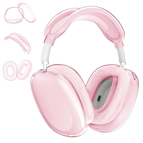 Aircawin Schutzhülle für AirPods Max, transparent, Rosa, 3-in-1, weiche TPU-Ohrmuscheln, Ohrpolster, Kopfband-Abdeckung für Airpods Max, Hülle für AirPod Max Kopfhörer-Zubehör, Rosa Aircawin Schutzhülle für AirPods Max, transparent, Rosa, 3-in-1, weiche TPU-Ohrmuscheln, Ohrpolster, Kopfband-Abdeckung für Airpods Max, Hülle für AirPod Max Kopfhörer-Zubehör, Rosa von Aircawin