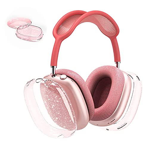 Aircawin Schutzhülle für AirPods Max, transparent, rosa Glitzer, transparente Hülle für Airpods Max, stoßfest, kratzfest, weiche TPU-Schutzhülle, kein Vergilben, Zubehör für AirPod Max Kopfhörer Aircawin Schutzhülle für AirPods Max, transparent, rosa Glitzer, transparente Hülle für Airpods Max, stoßfest, kratzfest, weiche TPU-Schutzhülle, kein Vergilben, Zubehör für AirPod Max Kopfhörer von Aircawin