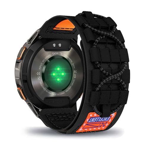 AireWiki 22mm Geflochtenes Armband Kompatibel mit KOSPET TANK T3 ULTRA / T2 / T3 Armband Nylon Für Herren Damen Sport Stoff Ersatzband mit Uhrenarmband Für KOSPET TANK T3 ULTRA / T2 / T3 (schwarz) von AireWiki
