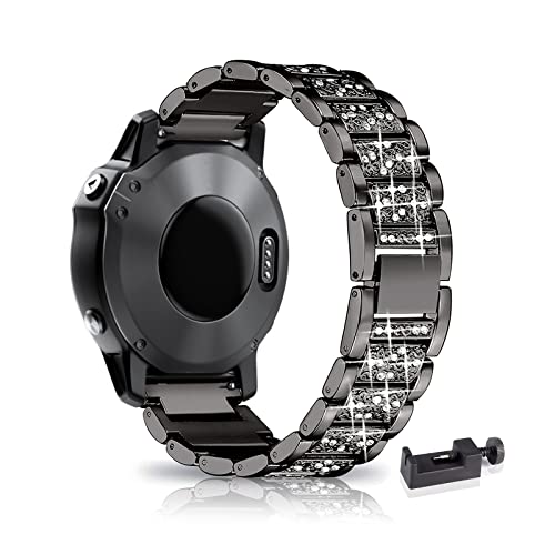 AireWiki Armband Kompatibel mit Garmin Venu 2/ Venu/Venu 2 Plus Armband Edelstahl Für Herren Damen Elegant Metall Uhrenarmband Für Garmin Venu 2/ Venu/Venu 2 Plus (Schwarz,Venu 2) von AireWiki