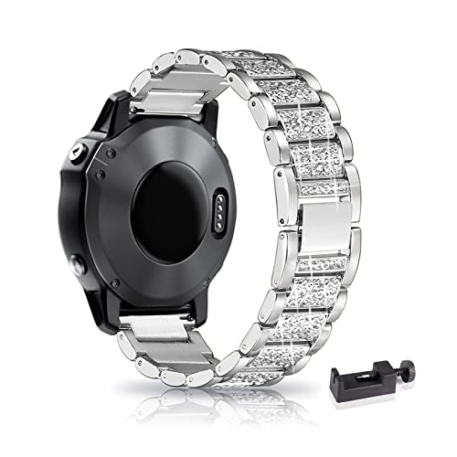 AireWiki Armband Kompatibel mit Garmin Venu 2/ Venu/Venu 2 Plus Armband Edelstahl Für Herren Damen Elegant Metall Uhrenarmband Für Garmin Venu 2/ Venu/Venu 2 Plus (Silber,Venu 2 Plus) von AireWiki