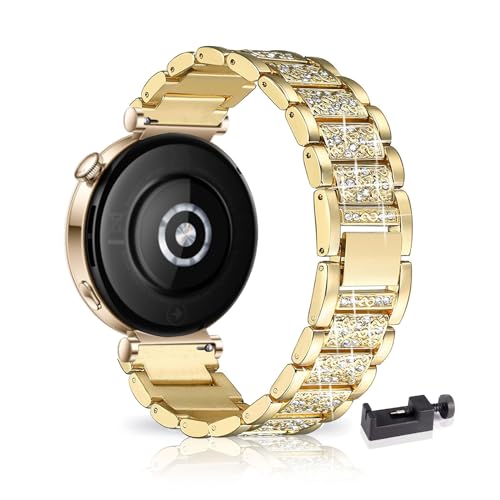 AireWiki Armband Kompatibel mit Huawei WATCH GT 4 (41mm) Armband Edelstahl Für Herren Damen Elegant Metall Uhrenarmband Für Huawei WATCH GT 4 (41mm) (Gold) von AireWiki