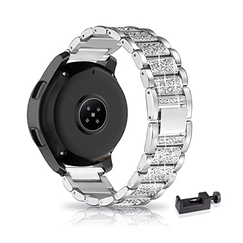 AireWiki Armband Kompatibel mit Samsung Galaxy Watch Gear Sport/Gear S2 Classic Armband Edelstahl Für Herren Damen Elegant Metall Uhrenarmband (Silber) von AireWiki