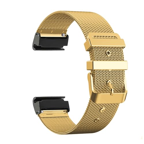 AireWiki Edelstahl Armband Kompatibel mit Garmin Fenix 7 Pro Armband Metall Mesh Ersatzband Für Herren Damen Für Garmin Fenix 7 Pro (Gold) von AireWiki
