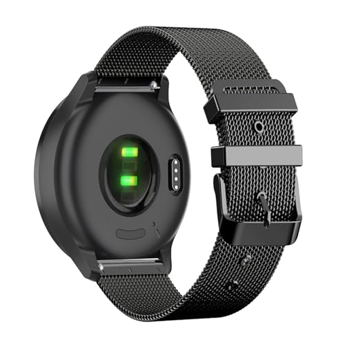 AireWiki Edelstahl Armband Kompatibel mit Garmin Vivomove Sport/Vivomove Luxe/vivomove style Armband Metall Mesh Ersatzband Für Herren Damen (Schwarz) von AireWiki