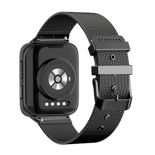 AireWiki Edelstahl Armband Kompatibel mit Realme Watch 3 Pro Armband Metall Mesh Ersatzband Für Herren Damen Für Realme Watch 3 Pro (Schwarz) von AireWiki
