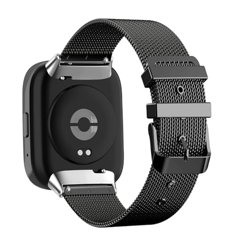 AireWiki Edelstahl Armband Kompatibel mit Xiaomi Redmi Watch 3 lite/watch 3 active Armband Metall Mesh Ersatzband Für Herren Damen Für Xiaomi Redmi Watch 3 lite/watch 3 active (Schwarz) von AireWiki