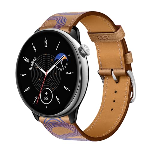 AireWiki Leder Armbänd Für Amazfit GTR Mini Armband Für Damen Weiches Herren Echte Ersatzband Uhrenarmband Kompatibel mit Amazfit GTR Mini (8) von AireWiki