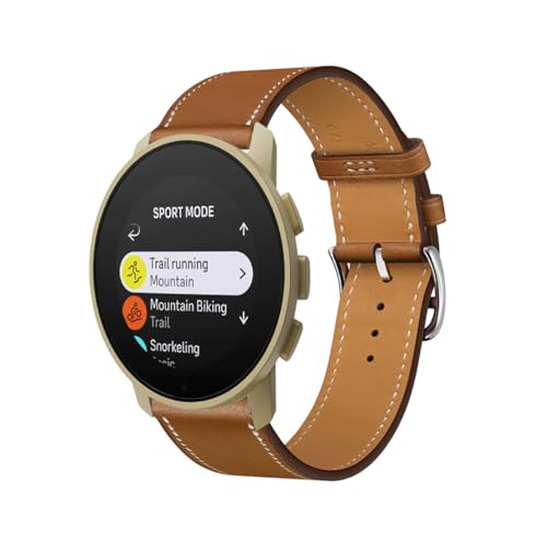 AireWiki Leder Armbänd Für Suunto 9 Titanium/Suunto 9 Baro Armband Für Damen Weiches Herren Echte Ersatzband Uhrenarmband Kompatibel mit Suunto 9 Titanium/Suunto 9 Baro (8) von AireWiki