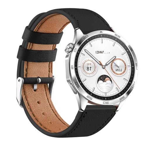 AireWiki Leder Armbänder Für OnePlus Watch 2 Armband Zwei Töne Ersatzband mit Polieren Silberne Schnalle Für Damen/Herren Kompatibel mit OnePlus Watch 2 Uhrenarmband (F) von AireWiki