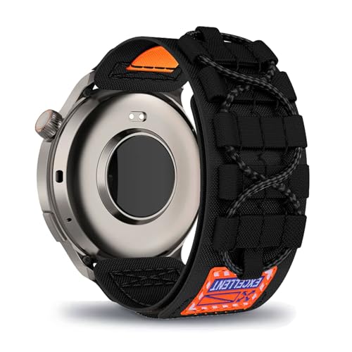 AireWiki Nylon Armband Kompatibel mit Amazfit Balance Uhrarmband Stoff Sport Klettverschluss Quick Fit Armbänder Ersatz für Amazfit Balance (schwarz) von AireWiki