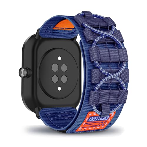 AireWiki Nylon Armband Kompatibel mit Amazfit Bip s/Bip S Lite Uhrarmband Stoff Sport Klettverschluss Armbänder Ersatz für Amazfit Bip s/Bip S Lite (blau) von AireWiki