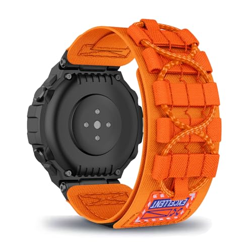 AireWiki Nylon Armband Kompatibel mit Amazfit T-Rex/T-Rex Pro Uhrarmband Stoff Sport Klettverschluss Armbänder Ersatz für Amazfit T-Rex/T-Rex Pro (orange) von AireWiki
