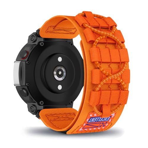 AireWiki Nylon Armband Kompatibel mit Amazfit T-Rex 2 Uhrarmband Stoff Sport Klettverschluss Armbänder Ersatz für Amazfit T-Rex 2 (orange) von AireWiki