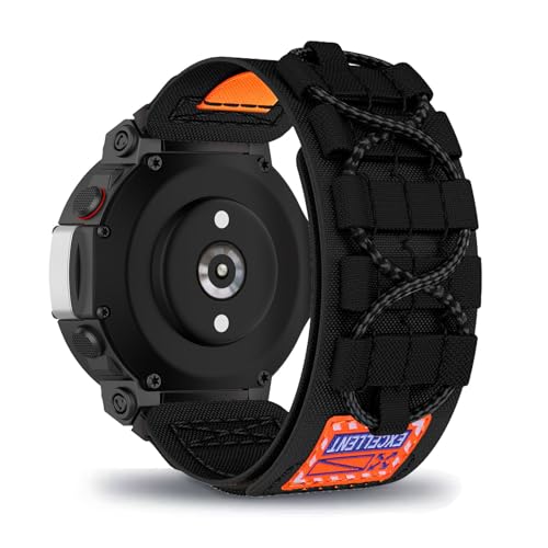 AireWiki Nylon Armband Kompatibel mit Amazfit T-Rex 2 Uhrarmband Stoff Sport Klettverschluss Armbänder Ersatz für Amazfit T-Rex 2 (schwarz) von AireWiki