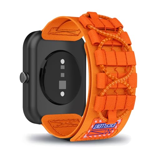AireWiki Nylon Armband Kompatibel mit CMF BY NOTHING Watch PRO Uhrarmband Stoff Sport Klettverschluss Quick Fit Armbänder Ersatz für CMF BY NOTHING Watch PRO (orange) von AireWiki