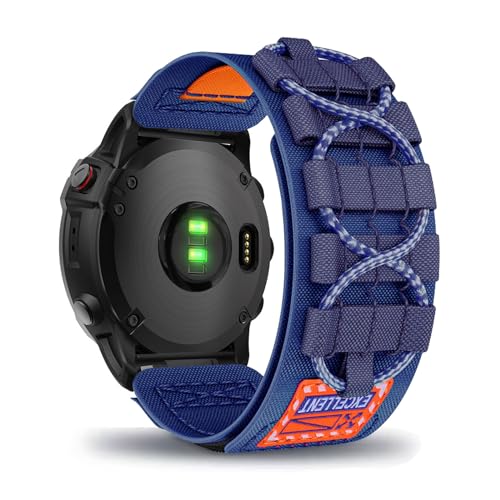 AireWiki Nylon Armband Kompatibel mit COROS VERTIX2 Uhrarmband Stoff Sport Klettverschluss Quick Fit Armbänder Ersatz für COROS VERTIX2 (blau) von AireWiki