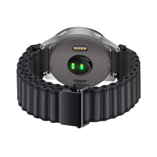 AireWiki Nylon Armband Kompatibel mit Garmin Venu 3 45mm - Sport Solo Loop Stoff Band Ersatzarmband für Damen Herren für Garmin Venu 3 45mm (Schwarz) von AireWiki