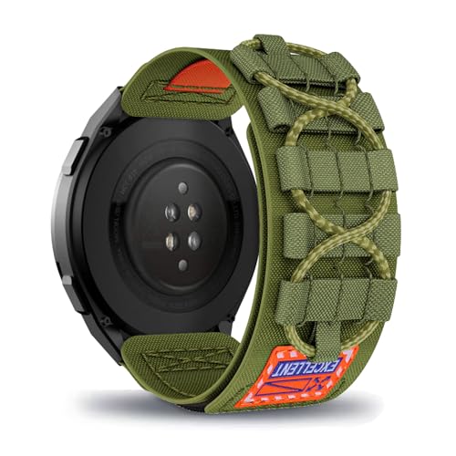 AireWiki Nylon Armband Kompatibel mit Huawei Watch GT 2 pro/GT 2e/ GT Runner 46mm Uhrarmband Stoff Sport Klettverschluss Armbänder Ersatz (grün) von AireWiki
