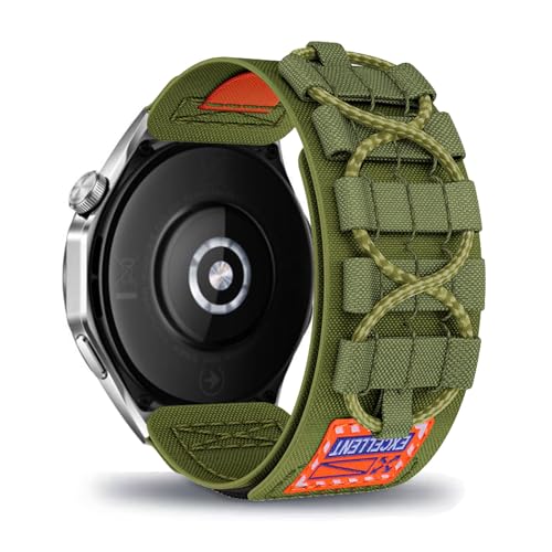 AireWiki Nylon Armband Kompatibel mit OnePlus Watch 2 Uhrarmband Stoff Sport Klettverschluss Quick Fit Armbänder Ersatz für OnePlus Watch 2 (grün) von AireWiki