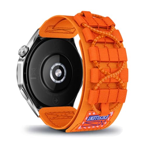 AireWiki Nylon Armband Kompatibel mit OnePlus Watch 2 Uhrarmband Stoff Sport Klettverschluss Quick Fit Armbänder Ersatz für OnePlus Watch 2 (orange) von AireWiki