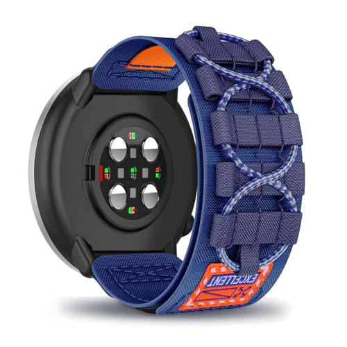 AireWiki Nylon Armband Kompatibel mit Polar Unite/Polar Pacer Uhrarmband Stoff Sport Klettverschluss Armbänder Ersatz für Polar Unite/Polar Pacer (blau) von AireWiki