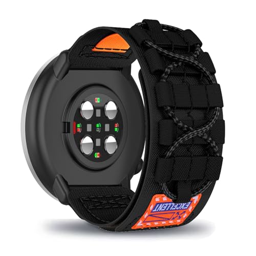 AireWiki Nylon Armband Kompatibel mit Polar Unite/Polar Pacer Uhrarmband Stoff Sport Klettverschluss Armbänder Ersatz für Polar Unite/Polar Pacer (schwarz) von AireWiki