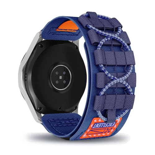 AireWiki Nylon Armband Kompatibel mit Samsung Galaxy Watch 42mm/ Galaxy Watch 46mm Uhrarmband Stoff Sport Klettverschluss Armbänder Ersatz (blau,Galaxy Watch 42mm) von AireWiki