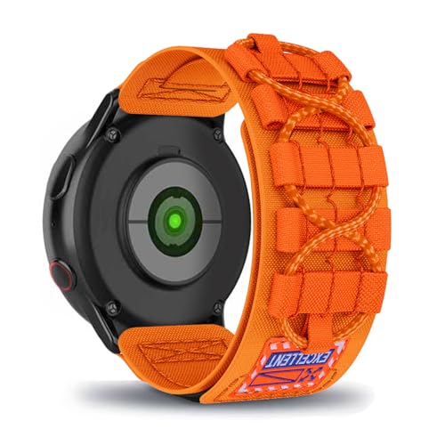 AireWiki Nylon Armband Kompatibel mit Samsung Galaxy Watch Active 2 44mm/ 40mm Uhrarmband Stoff Sport Klettverschluss Armbänder Ersatz für Samsung Watch Active 2 44mm/ 40mm (orange) von AireWiki