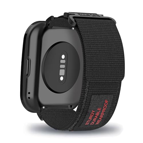 AireWiki Stoff Armband Kompatibel mit Amazfit Bip 5 Armband Nylon Für Herren Damen Sport Ersatzband mit Uhrenarmband Für Amazfit Bip 5 (schwarz) von AireWiki
