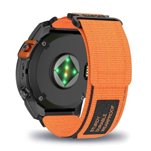 AireWiki Stoff Armband Kompatibel mit Garmin Fenix 7X Pro Armband Nylon Für Herren Damen Sport Ersatzband mit Uhrenarmband Für Garmin Fenix 7X Pro (orange) von AireWiki