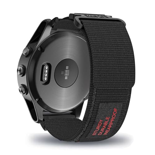 AireWiki Stoff Armband Kompatibel mit Garmin Forerunner 255/255 Music Armband Nylon Für Herren Damen Sport Ersatzband mit Uhrenarmband Für Garmin Forerunner 255/255 Music (schwarz) von AireWiki