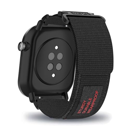 AireWiki Stoff Armband Kompatibel mit Hero Band III Donerton, Popglory, CanMixs P22 de 3,5 cm Armband Nylon Für Herren Damen Sport Ersatzband mit Uhrenarmband (schwarz) von AireWiki