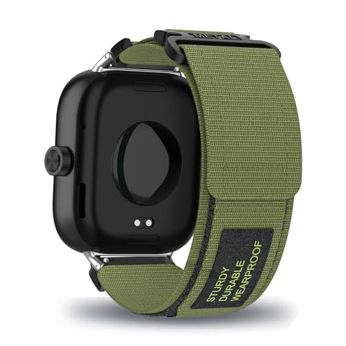 AireWiki Stoff Armband Kompatibel mit Xiaomi Redmi Watch 4 Armband Nylon Für Herren Damen Sport Ersatzband mit Uhrenarmband Für Xiaomi Redmi Watch 4 (grün) von AireWiki