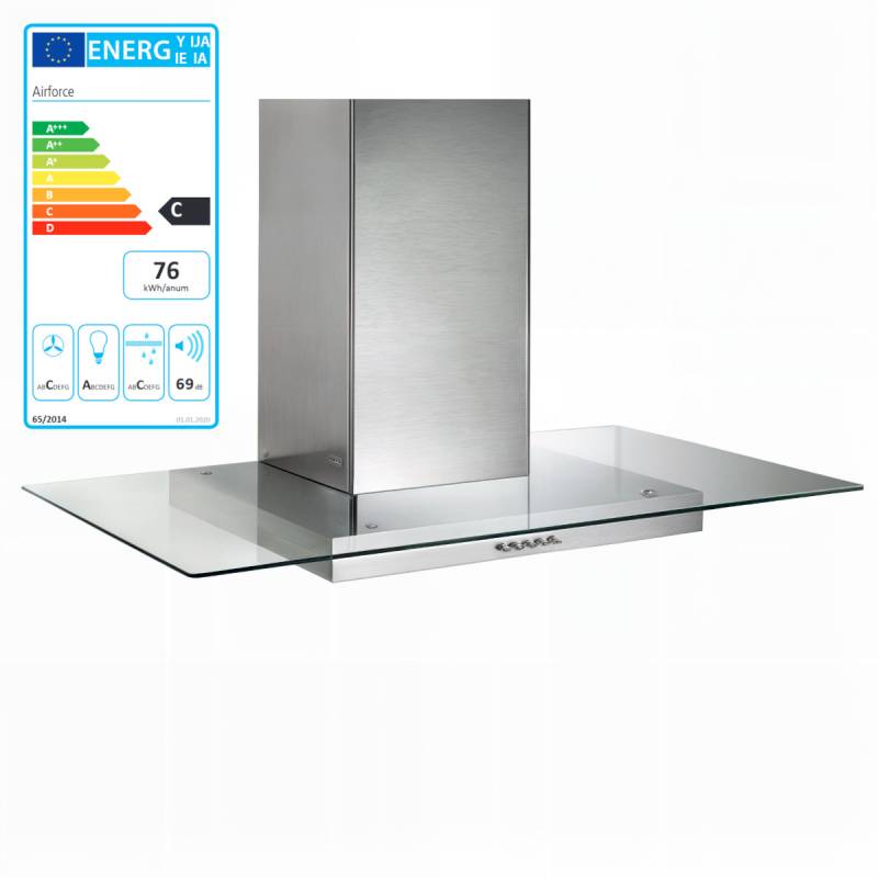 Airforce F30 90 SE Solanius Dunstabzugshaube Wandhaube Abluft Umluft Glas 90 cm von Airforce