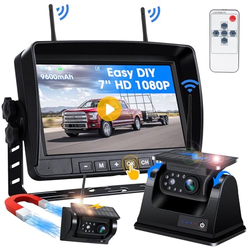 Magnetische Rückfahrkamera Kabellos Solar, 9600mAh Rückfahrkamera Kabellos Akku mit 1080P Nachtsicht 7 Zoll Monitor Rückfahrkamera Wohnmobil für Auto Wohnwagen LKW Einfache Installation Loop-Aufnahme Magnetische Rückfahrkamera Kabellos Solar, 9600mAh Rückfahrkamera Kabellos Akku mit 1080P Nachtsicht 7 Zoll Monitor Rückfahrkamera Wohnmobil für Auto Wohnwagen LKW Einfache Installation Loop-Aufnahme von Airpuxem