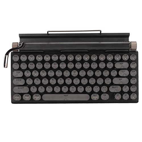 Airshi Mechanische Tastatur, Quad-Achsen, Runde Tastenkappen, 83 Tasten, Schreibmaschinentastatur, Buntes Licht, Wasserdicht, für Laptop (Schwarz) von Airshi