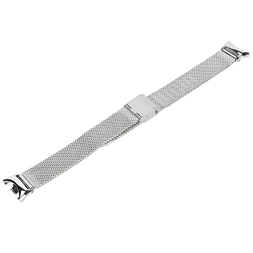 Airshi Metall-Ersatz-Uhrenarmband, Edelstahl-Uhrenarmband, Doppelverschluss, Verstellbar, Atmungsaktiv, für Uhr (Silber) von Airshi