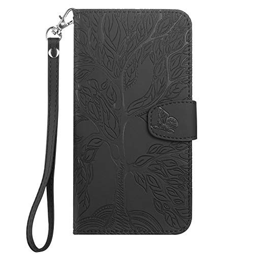 Aisenth Handyhülle für Google Pixel 7 Pro, Baum Muster PU Leder Handytasche Brieftasche Klapphülle Etui Wallet Flip Case Schutz Hülle mit TPU innen Schale, Aufstellfunktion -Schwarz von Aisenth