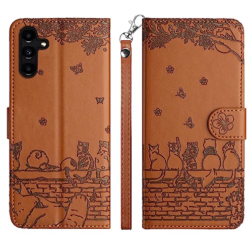 Aisenth Handyhülle für Samsung Galaxy A55 5G, Katze, Schmetterlings Muster Leder Handytasche Brieftasche Klapphülle Etui Flip Case Schutz Hülle mit Ständer, Magnet, Kartenfächer -Braun Aisenth Handyhülle für Samsung Galaxy A55 5G, Katze, Schmetterlings Muster Leder Handytasche Brieftasche Klapphülle Etui Flip Case Schutz Hülle mit Ständer, Magnet, Kartenfächer -Braun von Aisenth