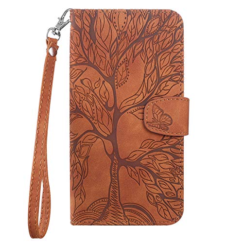 Aisenth Handyhülle für iPhone 11 Pro, Baum Muster Leder Handytasche Brieftasche Klapphülle Etui Wallet Flip Case Schutz Hülle mit TPU innen Schale, Kartenfächer, Aufstellfunktion -Braun von Aisenth