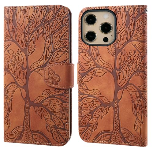 Aisenth Handyhülle für iPhone 16 Pro, Baum Muster Leder Handytasche Brieftasche Klapphülle Etui Wallet Flip Case Schutz Hülle mit TPU innen Schale, Kartenfächer, Aufstellfunktion -Braun Aisenth Handyhülle für iPhone 16 Pro, Baum Muster Leder Handytasche Brieftasche Klapphülle Etui Wallet Flip Case Schutz Hülle mit TPU innen Schale, Kartenfächer, Aufstellfunktion -Braun von Aisenth