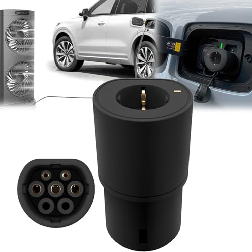 Kfz-Entlade Adapter, Ladekabel Adapter V2L für EV 2.5KW 10A 220V Tragbar Adapter Typ2 auf Europäische Standardsteckdose Umwandeln Kfz-Entladeadapter von Fahrzeug zu Last Kompatibel mit IEC 62196-2 von Aisny